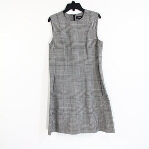 Theory Helaina Wool Dress sz 4 Women Plaid Shift Pockets Winter Fashion